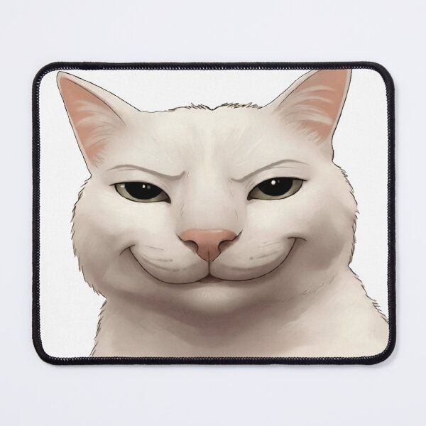 Item preview, Smirking White Cat - Funny Meme Cat designed and sold by Smilebigfortheworld.