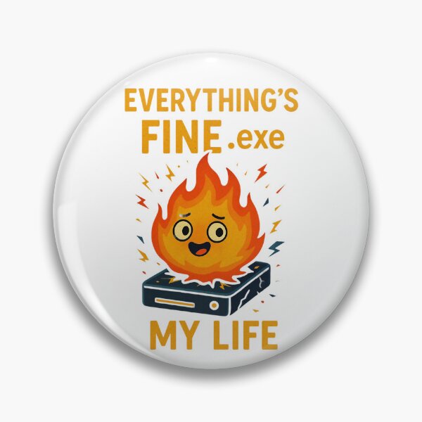 Item preview, Everything's Fine EXE Funny Flame Computer Crash Design. designed and sold by The-T-In-Retro.