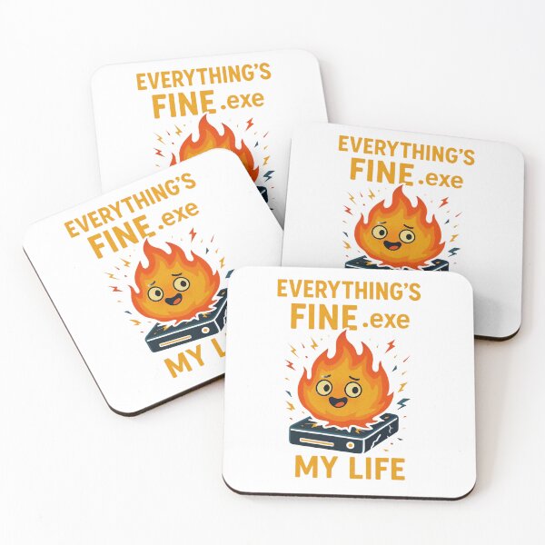 Item preview, Everything's Fine EXE Funny Flame Computer Crash Design. designed and sold by The-T-In-Retro.