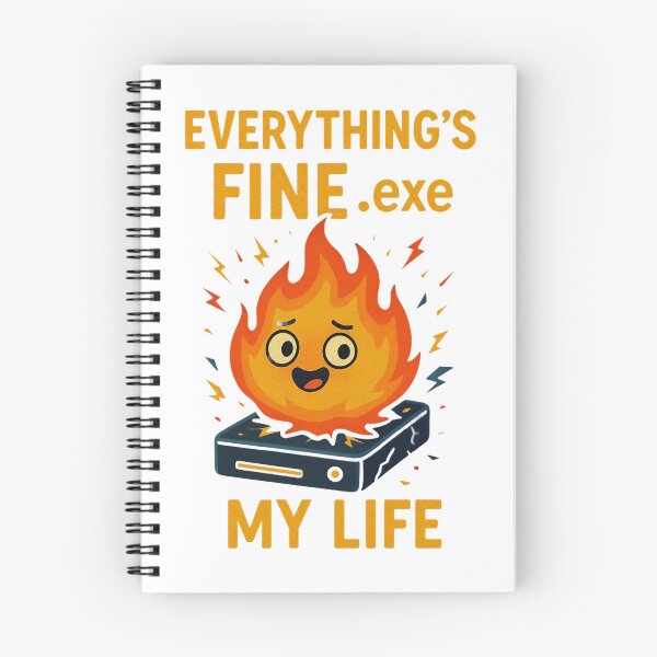 Item preview, Everything's Fine EXE Funny Flame Computer Crash Design. designed and sold by The-T-In-Retro.
