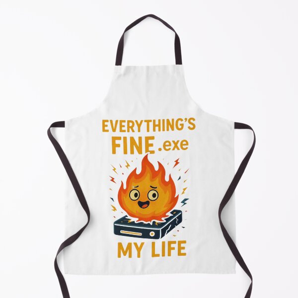 Item preview, Everything's Fine EXE Funny Flame Computer Crash Design. designed and sold by The-T-In-Retro.