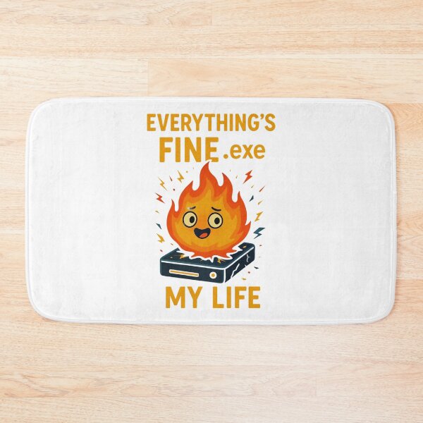 Item preview, Everything's Fine EXE Funny Flame Computer Crash Design. designed and sold by The-T-In-Retro.