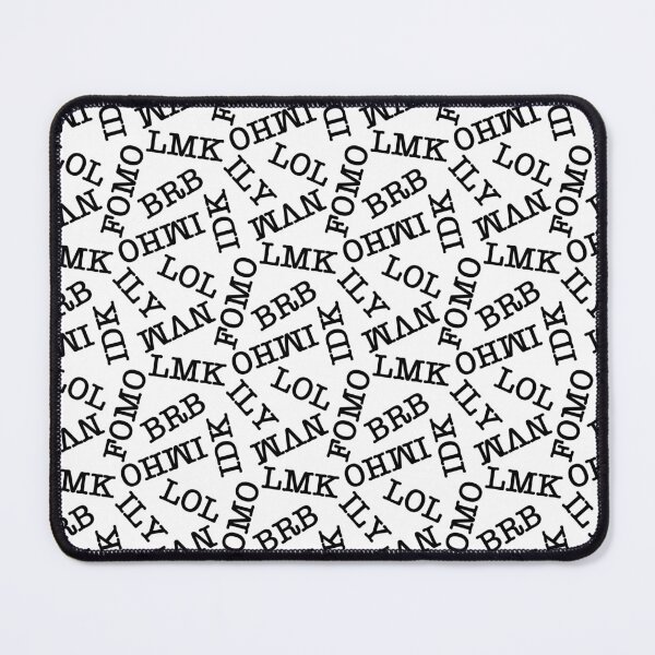 Item preview, SMS Texting Mobile Phone Abbreviations - Black Writing on White designed and sold by piptompatternco.