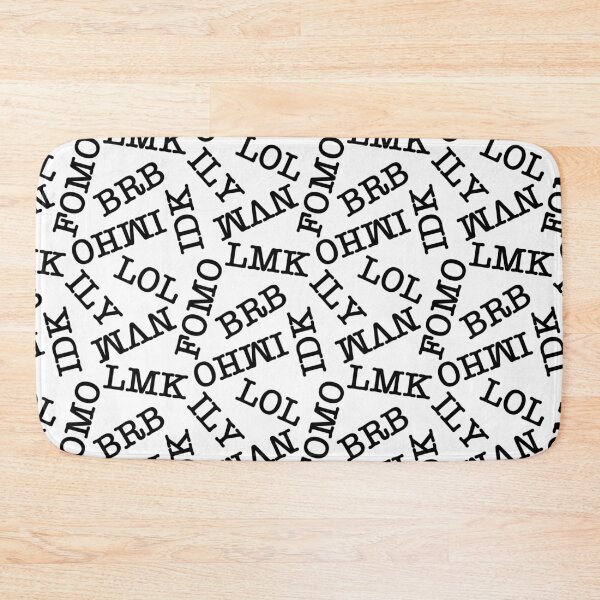Item preview, SMS Texting Mobile Phone Abbreviations - Black Writing on White designed and sold by piptompatternco.