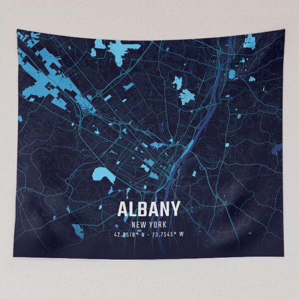 Item preview, Albany Midnight City Map designed and sold by HomeLivingCo.