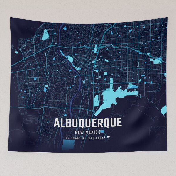 Item preview, Albuquerque Midnight City Map designed and sold by HomeLivingCo.