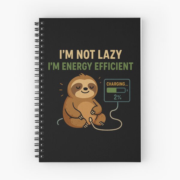 Item preview, Funny Sloth Charging Cartoon with Lazy Energy Joke. designed and sold by The-T-In-Retro.