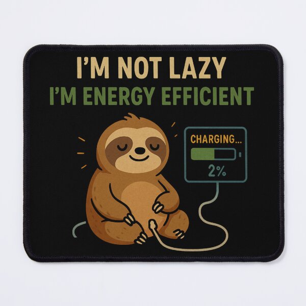 Item preview, Funny Sloth Charging Cartoon with Lazy Energy Joke. designed and sold by The-T-In-Retro.
