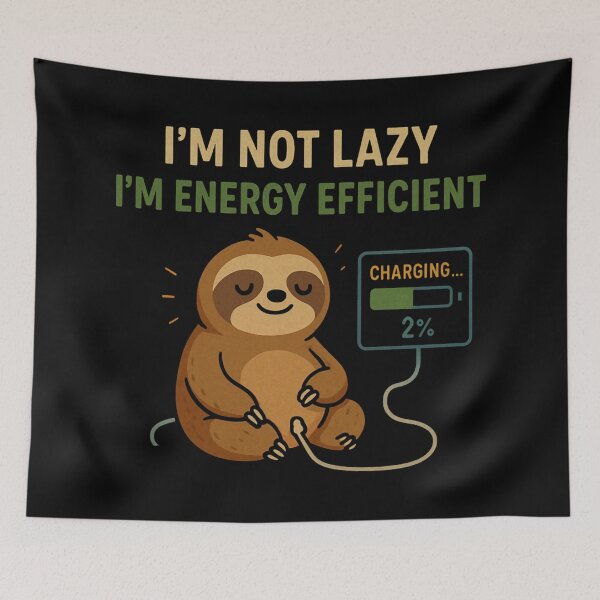 Item preview, Funny Sloth Charging Cartoon with Lazy Energy Joke. designed and sold by The-T-In-Retro.