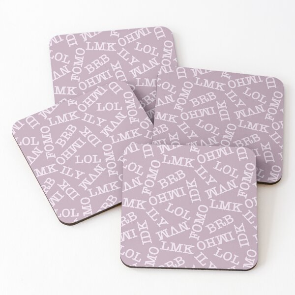 Item preview, SMS Texting Mobile Phone Abbreviations - Dark Rose Pink on Blush Pink designed and sold by piptompatternco.