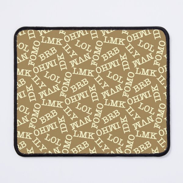 Item preview, SMS Texting Mobile Phone Abbreviations - Cream Writing on Coffee Brown designed and sold by piptompatternco.