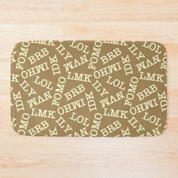 Item preview, SMS Texting Mobile Phone Abbreviations - Cream Writing on Coffee Brown designed and sold by piptompatternco.