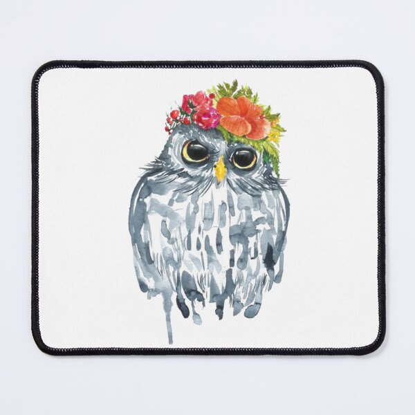 Item preview, Grey Floral Owl designed and sold by teranlistcompla.