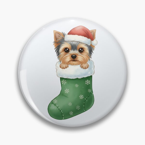 Item preview, Cute Christmas Yorkie in Stocking – Festive Holiday Dog Illustration designed and sold by SkyTastic.