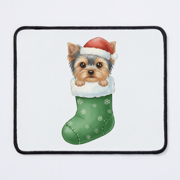 Item preview, Cute Christmas Yorkie in Stocking – Festive Holiday Dog Illustration designed and sold by SkyTastic.