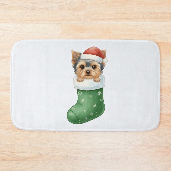 Item preview, Cute Christmas Yorkie in Stocking – Festive Holiday Dog Illustration designed and sold by SkyTastic.