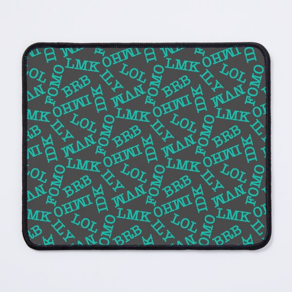 Item preview, SMS Texting Mobile Phone Abbreviations - Dark Aqua Teal Jade Green on Dark Grey designed and sold by piptompatternco.