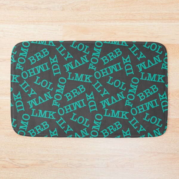 Item preview, SMS Texting Mobile Phone Abbreviations - Dark Aqua Teal Jade Green on Dark Grey designed and sold by piptompatternco.