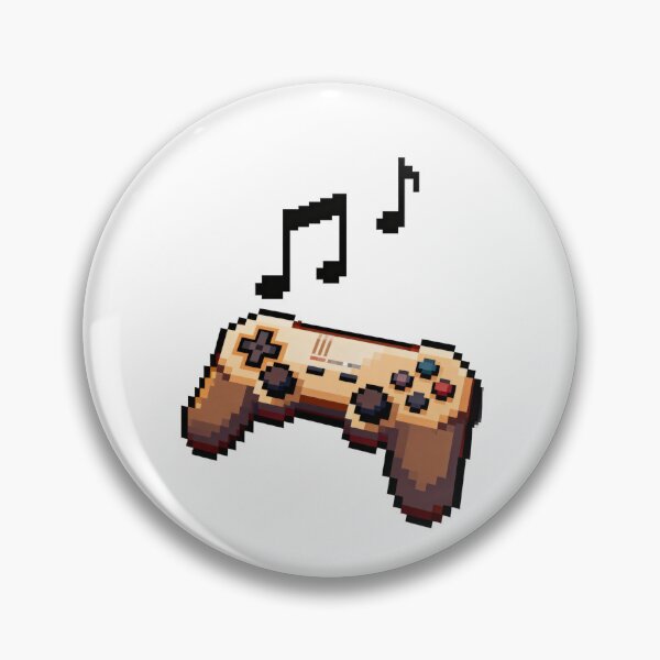 Item preview, Retro Pixel Game Controller with Floating Music Notes – 8-Bit Nostalgia designed and sold by artumbre.