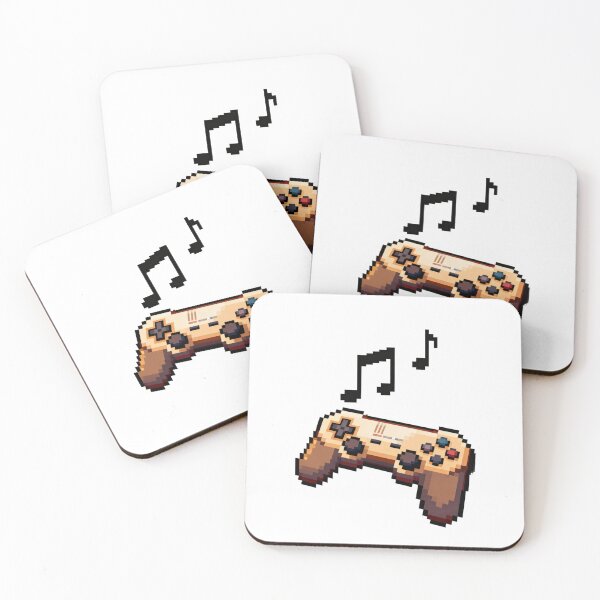 Item preview, Retro Pixel Game Controller with Floating Music Notes – 8-Bit Nostalgia designed and sold by artumbre.