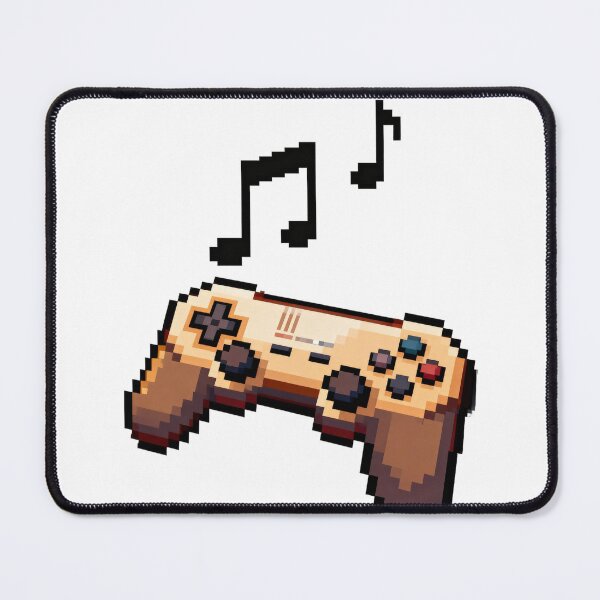 Item preview, Retro Pixel Game Controller with Floating Music Notes – 8-Bit Nostalgia designed and sold by artumbre.