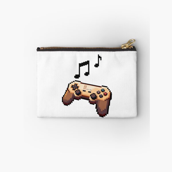Item preview, Retro Pixel Game Controller with Floating Music Notes – 8-Bit Nostalgia designed and sold by artumbre.