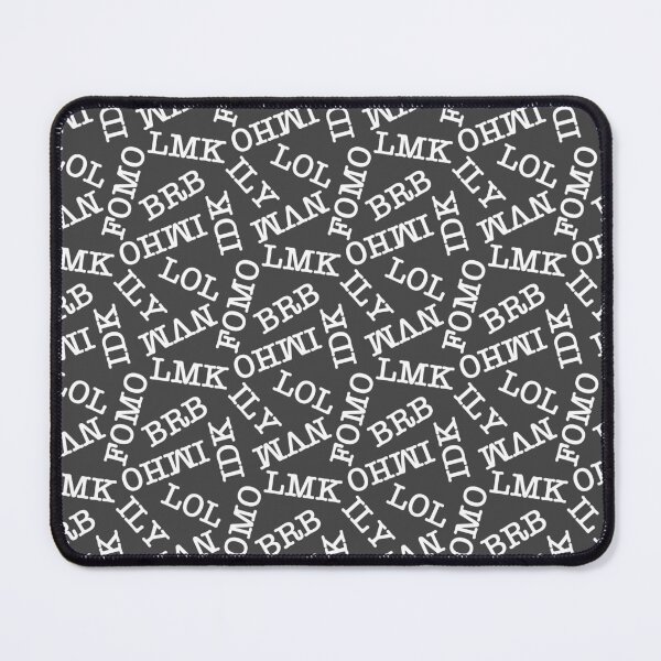 Item preview, SMS Texting Mobile Phone Abbreviations - White Writing on Dark Grey designed and sold by piptompatternco.