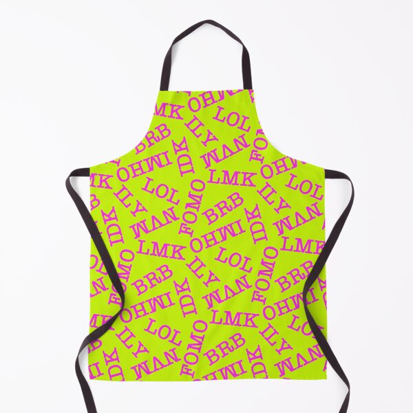 Item preview, SMS Texting Mobile Phone Abbreviations - Hot Pink Writing on Fluro Bright Lime Green designed and sold by piptompatternco.