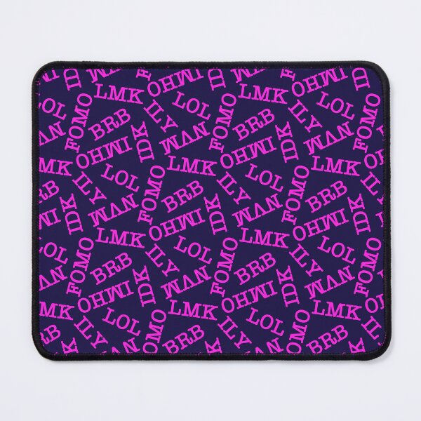 Item preview, SMS Texting Mobile Phone Abbreviations - Hot Pink Writing on Dark Navy Blue designed and sold by piptompatternco.