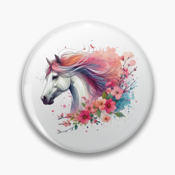 Item preview, A strong and imposing horse adorned with colorful flower leaves designed and sold by Marcoshop10.