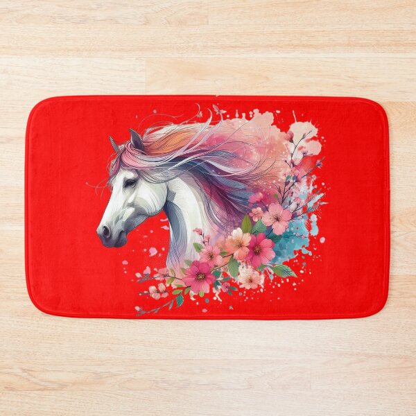 Item preview, A strong and imposing horse adorned with colorful flower leaves designed and sold by Marcoshop10.