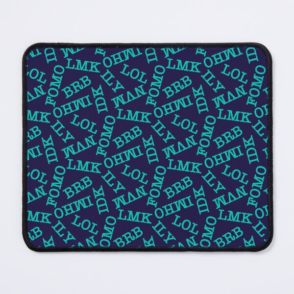Item preview, SMS Texting Mobile Phone Abbreviations - Teal Green Writing on Dark Navy Blue designed and sold by piptompatternco.