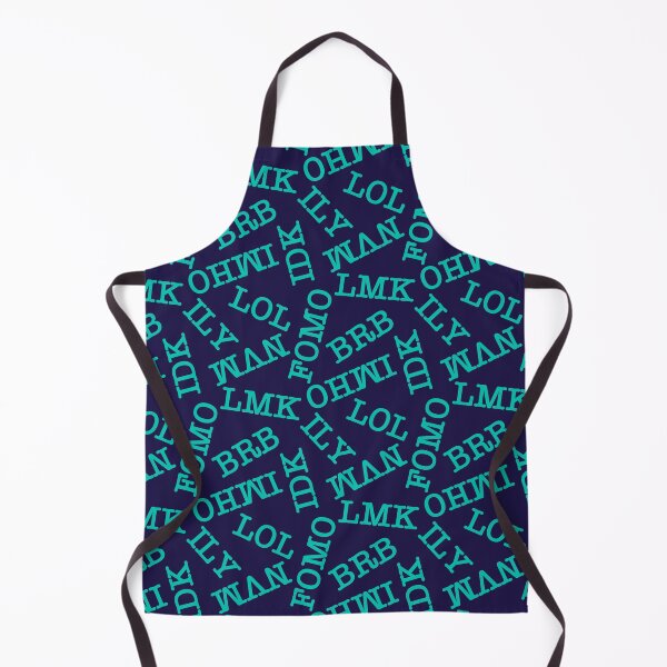 Item preview, SMS Texting Mobile Phone Abbreviations - Teal Green Writing on Dark Navy Blue designed and sold by piptompatternco.