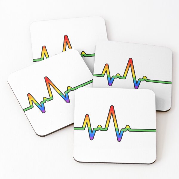 Item preview, LGBTQ Rainbow Pride Flag Heart Beat designed and sold by Sapphic-Charm.