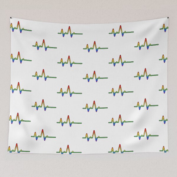 Item preview, LGBTQ Rainbow Pride Flag Heart Beat designed and sold by Sapphic-Charm.
