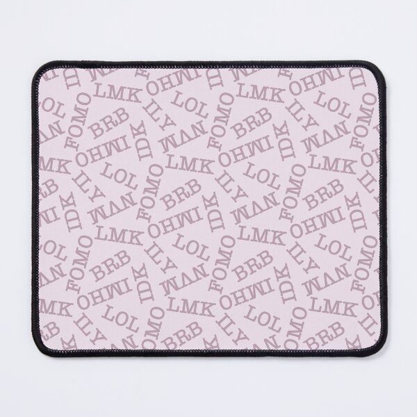 Item preview, SMS Texting Mobile Phone Abbreviations - Dusky Rose Pink Writing on Blush Pink designed and sold by piptompatternco.