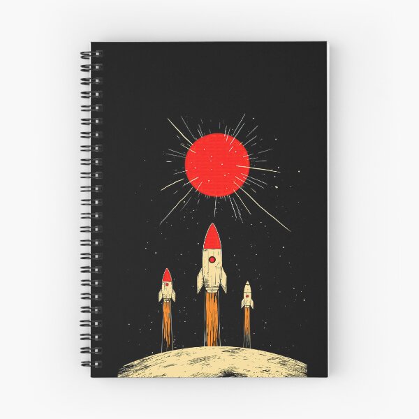 Item preview, Retro Rockets Launching Toward Red Sun designed and sold by Liededrom..