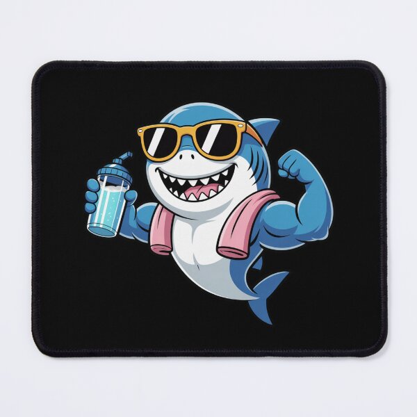 Item preview, Shark Protein Shake Funny Kawaii Gym Ocean Design designed and sold by ColorSplash123.