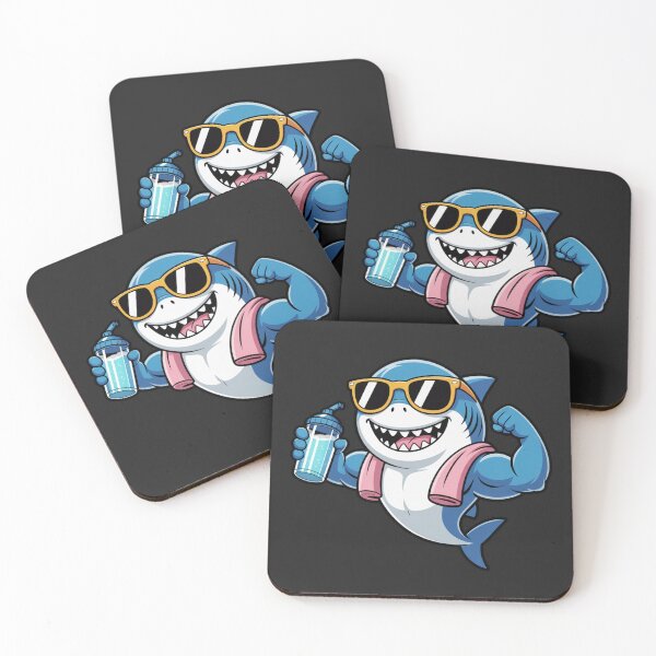 Item preview, Shark Protein Shake Funny Kawaii Gym Ocean Design designed and sold by ColorSplash123.