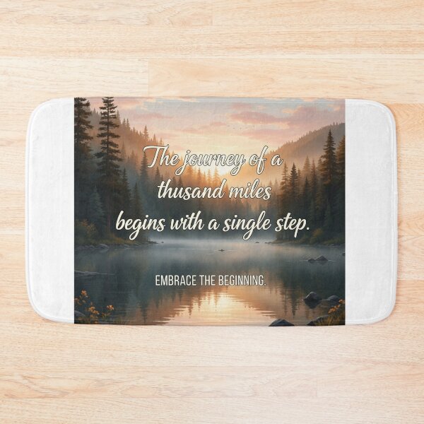 Item preview, Misty Sunrise Motivation: "A Thousand Miles Begins with a Single Step" Inspirational Nature Art designed and sold by Jayara [Born To Reign].