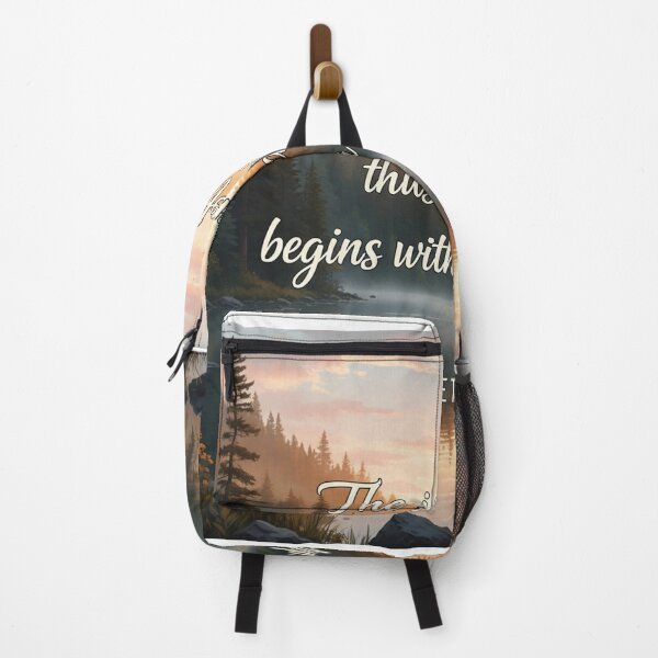 Item preview, Misty Sunrise Motivation: "A Thousand Miles Begins with a Single Step" Inspirational Nature Art designed and sold by Jayara [Born To Reign].