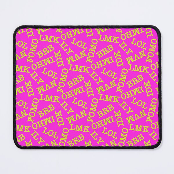 Item preview, SMS Texting Mobile Phone Abbreviations - Fluro Neon Lime Green Writing on Fluro Neon Hot Pink designed and sold by piptompatternco.