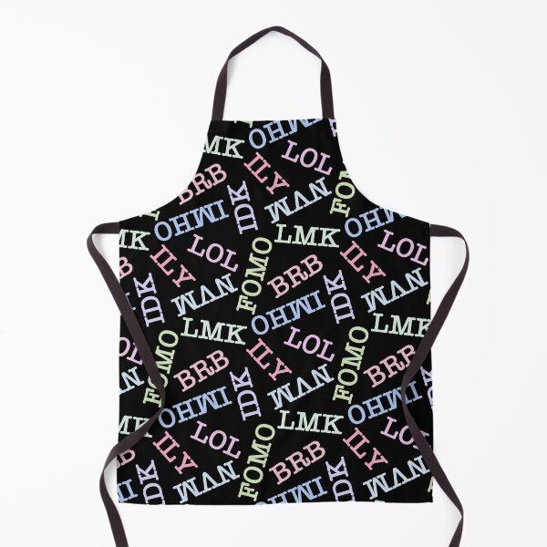 Item preview, SMS Texting Mobile Phone Abbreviations - Pastel Rainbow Colored Writing on Black designed and sold by piptompatternco.