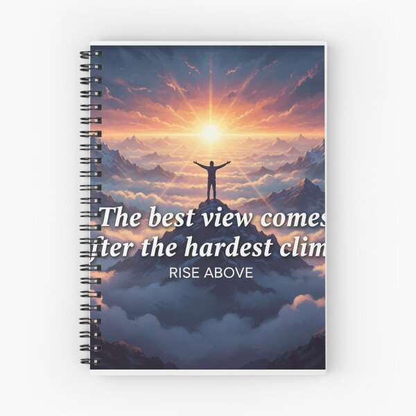 Item preview, Epic Triumph: "Best View After Hardest Climb" Motivational Mountain Sunset Art designed and sold by Jayara [Born To Reign].