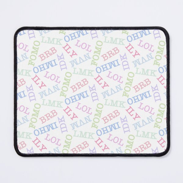 Item preview, SMS Texting Mobile Phone Abbreviations - Pastel Rainbow Colored Writing on White designed and sold by piptompatternco.