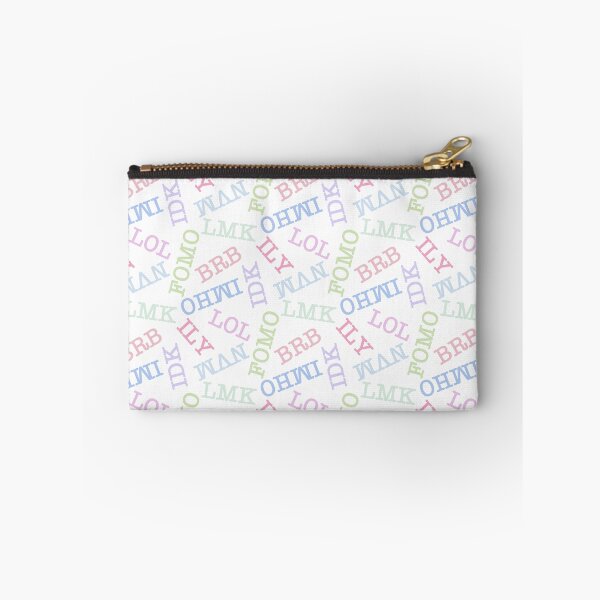 Item preview, SMS Texting Mobile Phone Abbreviations - Pastel Rainbow Colored Writing on White designed and sold by piptompatternco.