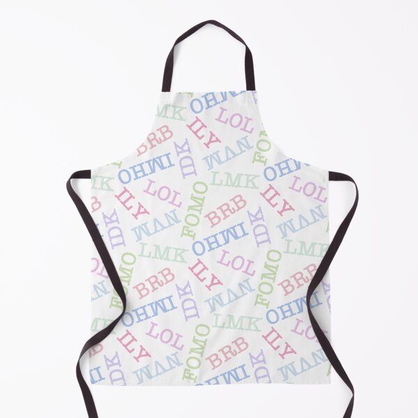 Item preview, SMS Texting Mobile Phone Abbreviations - Pastel Rainbow Colored Writing on White designed and sold by piptompatternco.