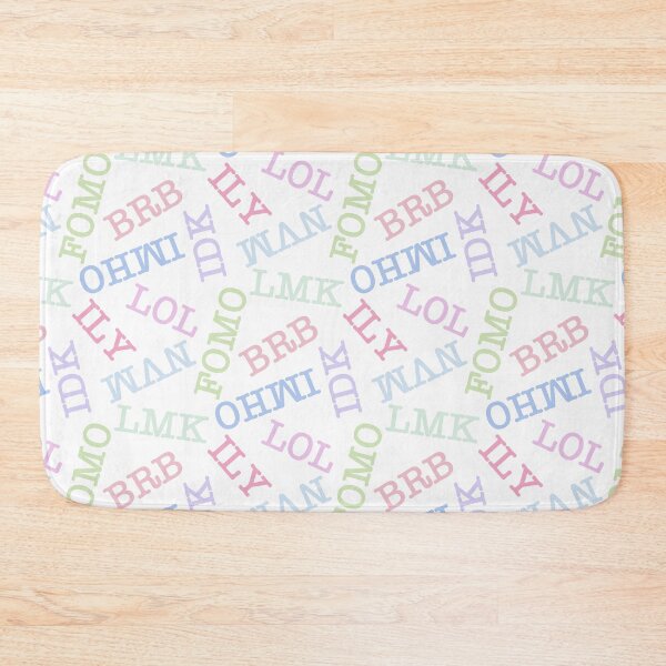 Item preview, SMS Texting Mobile Phone Abbreviations - Pastel Rainbow Colored Writing on White designed and sold by piptompatternco.