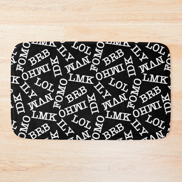 Item preview, SMS Texting Mobile Phone Abbreviations - White Writing on Black designed and sold by piptompatternco.