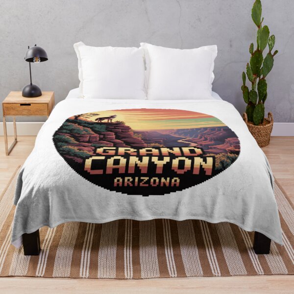 Item preview, Grand Canyon Arizona Pixel Art – Howling Coyote Sunset View designed and sold by CircinusStore.